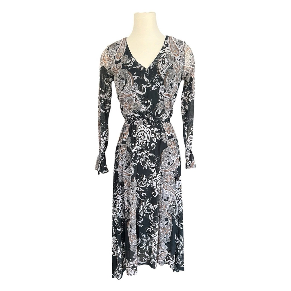 Wallis Whimsigoth Mesh Paisley Dress Sz 6 US Dark Fairy Asymmetric Boho Grunge
